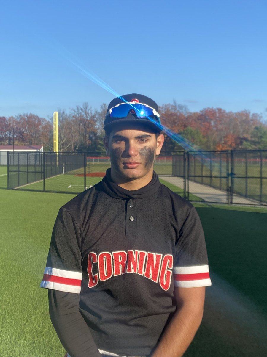 CorningRedBaron's tweet photo. Freshman RHP Gabriel Fonseca from Miami, Florida with 2 shutout innings on the mound today. #RedBaronsBaseball https://t.co/rjW6VROkbP