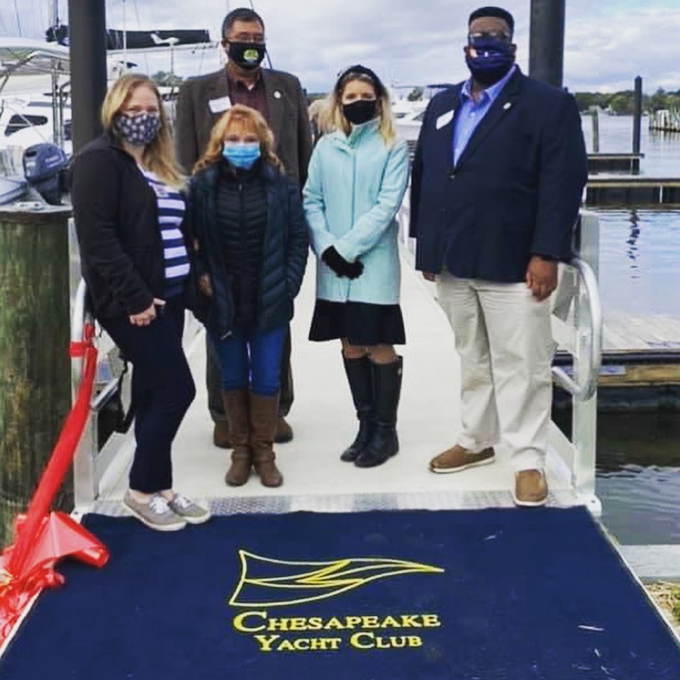 I had a great time this morning representing <a href="/AACoExec/">County Executive Steuart Pittman</a> at the Chesapeake Yacht Club ribbon cutting ceremony for their new floating dock. It took the effort of many local engineers, suppliers, construction firms, and others to make this project a success👏🏾👏🏾👏🏾