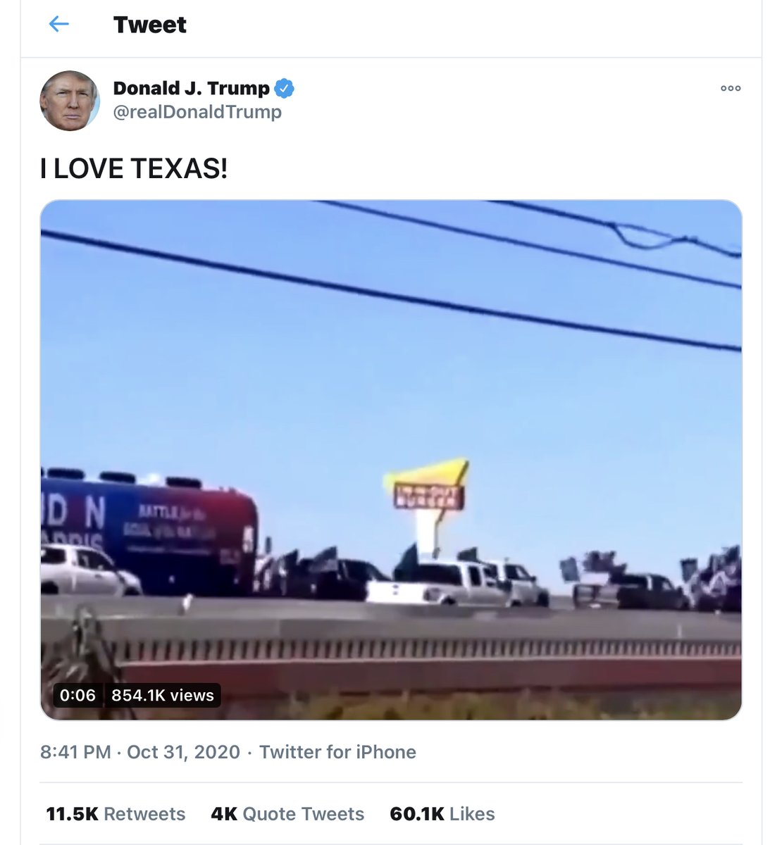 I’m D-O-N-EWhat  @realDonaldTrump is doing is radicalizing DOMESTIC TERRORISM I don’t understand why  @SecretService or  @Austin_Police  @TxDPS  @TexasHwyPatrol didn‘t intervene this is reckless and the White Truck ...see next tweet