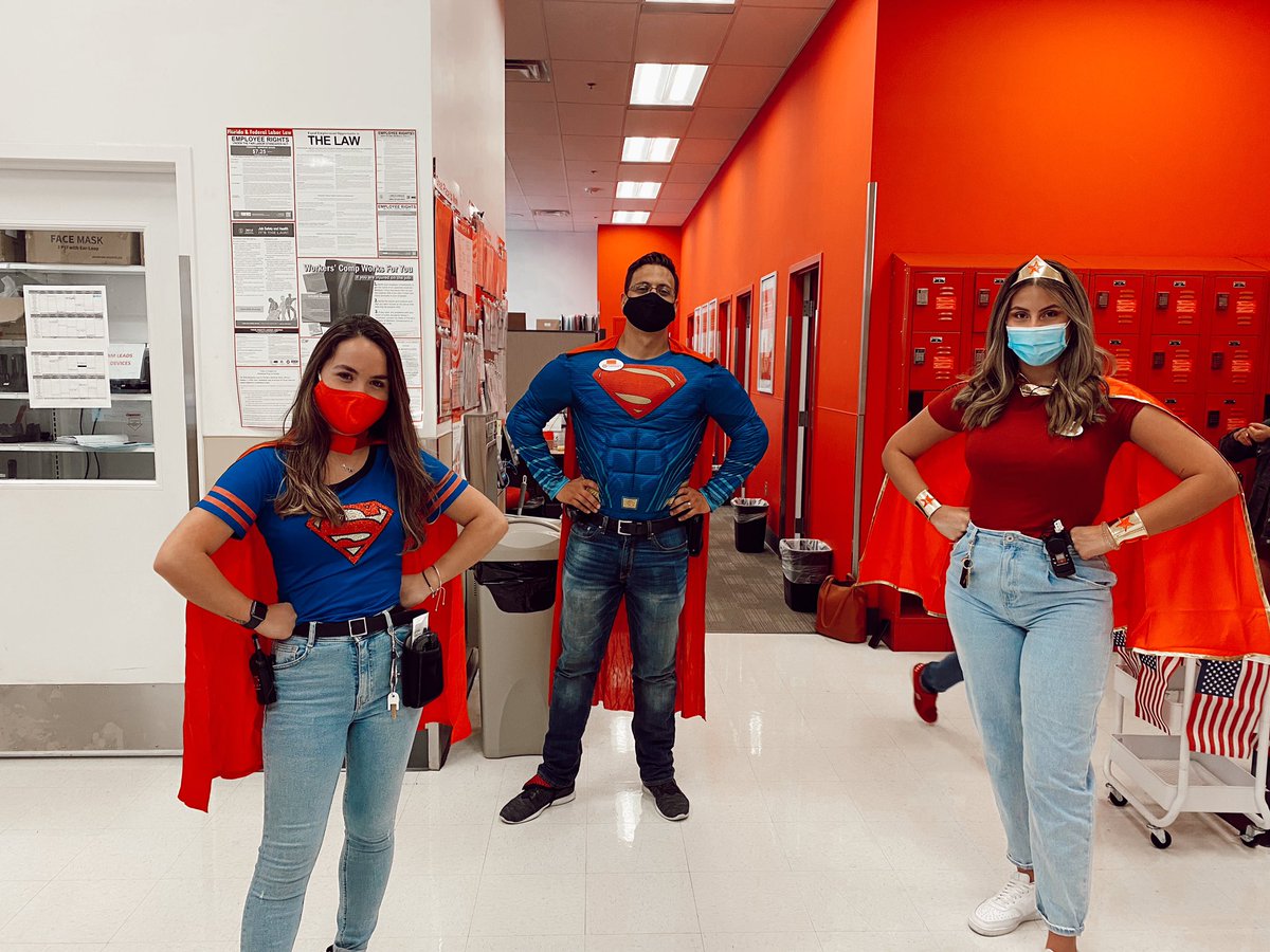 PosadaMeli's tweet photo. Ending the month with a super heroes day at #T2848 Happy to drive loyalty and exceptional experience to all our guest on #Halloween2020 #TARGET @EderMendes01 @LauravChacon @Izabella121 https://t.co/Dv4mcTX4bT