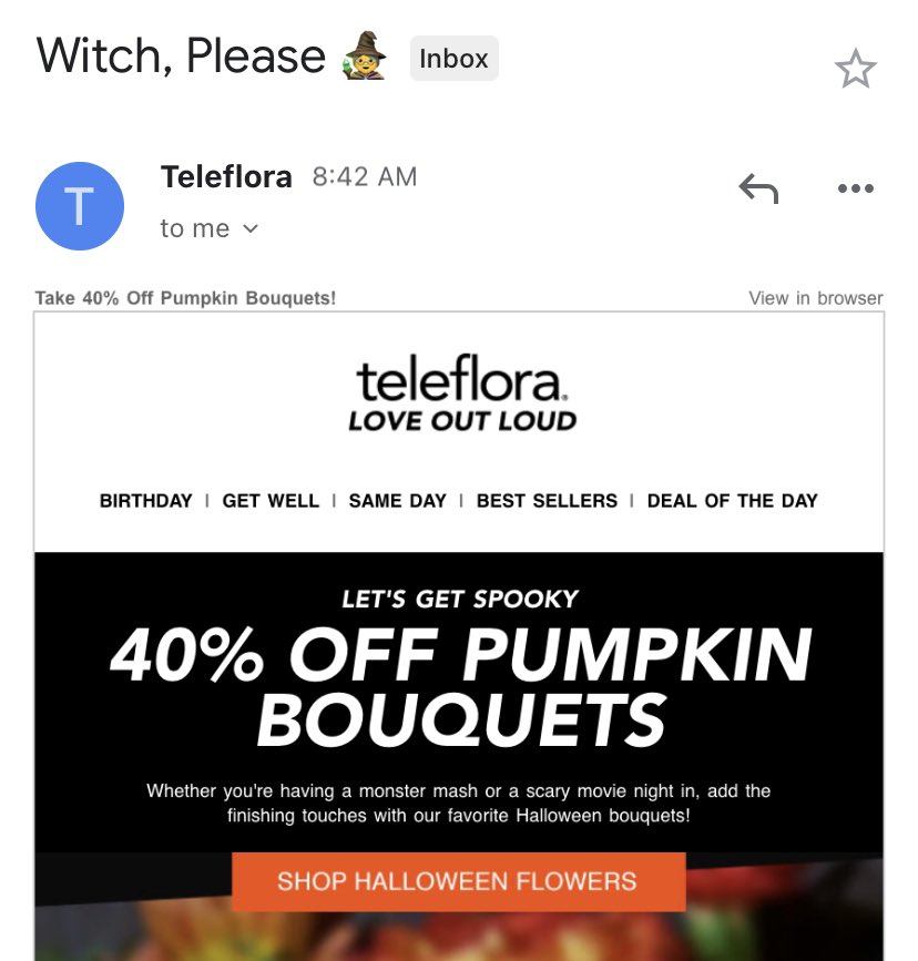 life_email's tweet photo. Why not start this #emailmarketing feed with the best #subjectline ever! #Halloween #Marketing https://t.co/aFz3ecpoAN
