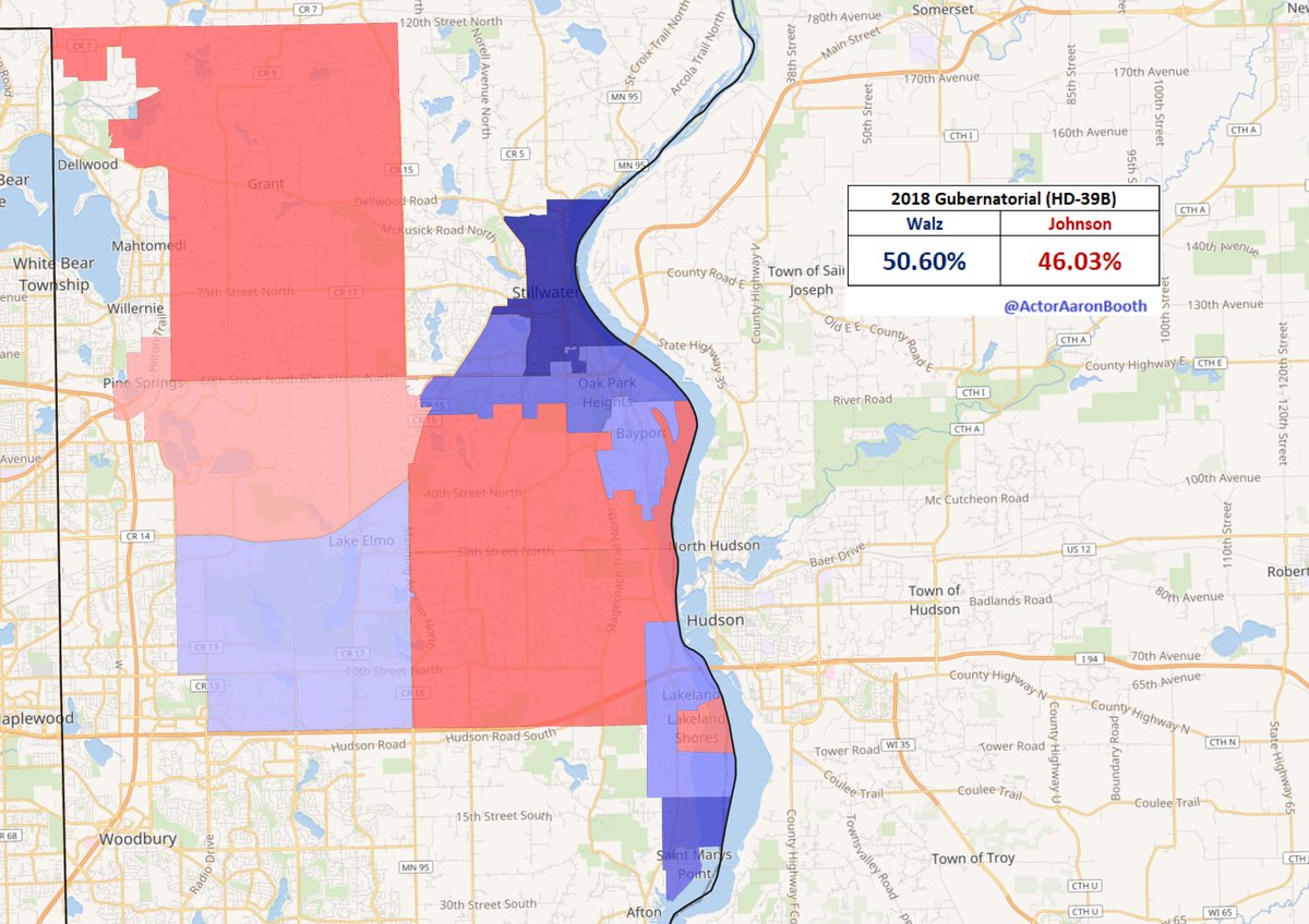 19.  #HD39BOne of the more narrow DFL flips in 2018. There has been a decent amount of outside spending as both sides appear to view this district as competitive. Voted for Trump in a similarly narrow fashion in 2016.