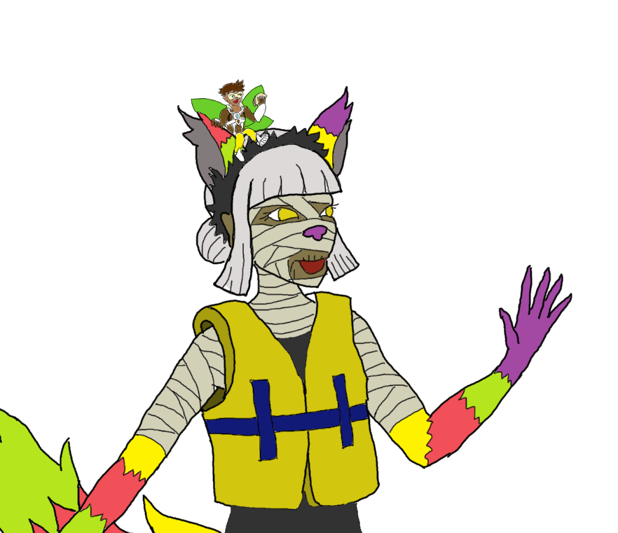 At the party with <a href="/august_mina/">August Mina</a> :) My fluffy coyote ears are coming in handy!