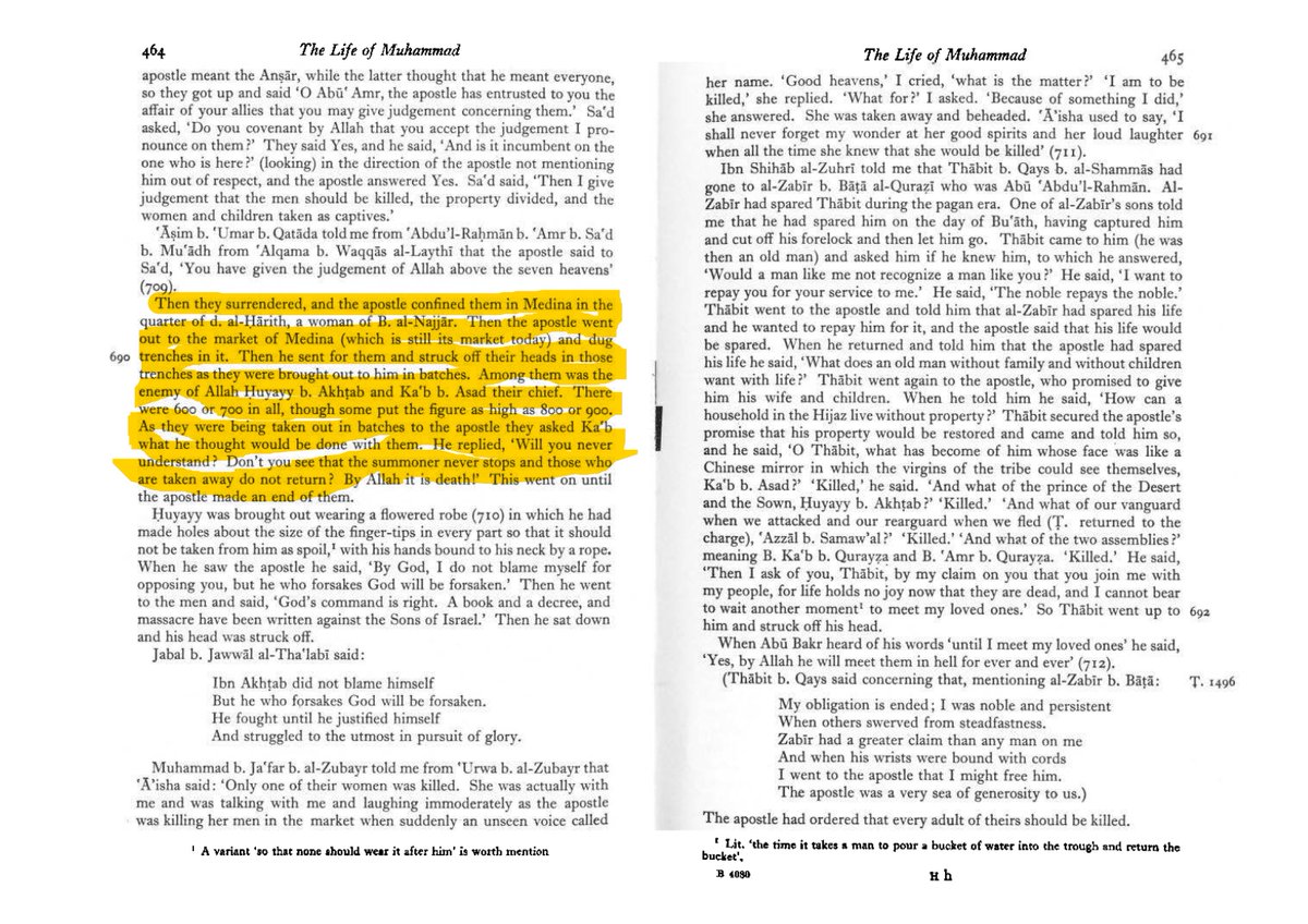 5/n Mr  @chedetofficial , in fact instances of beheading are quite common.As per Ibn Ishaq, Muhammad had chopped the heads of people from Jewish tribe of Banu Qurayza.