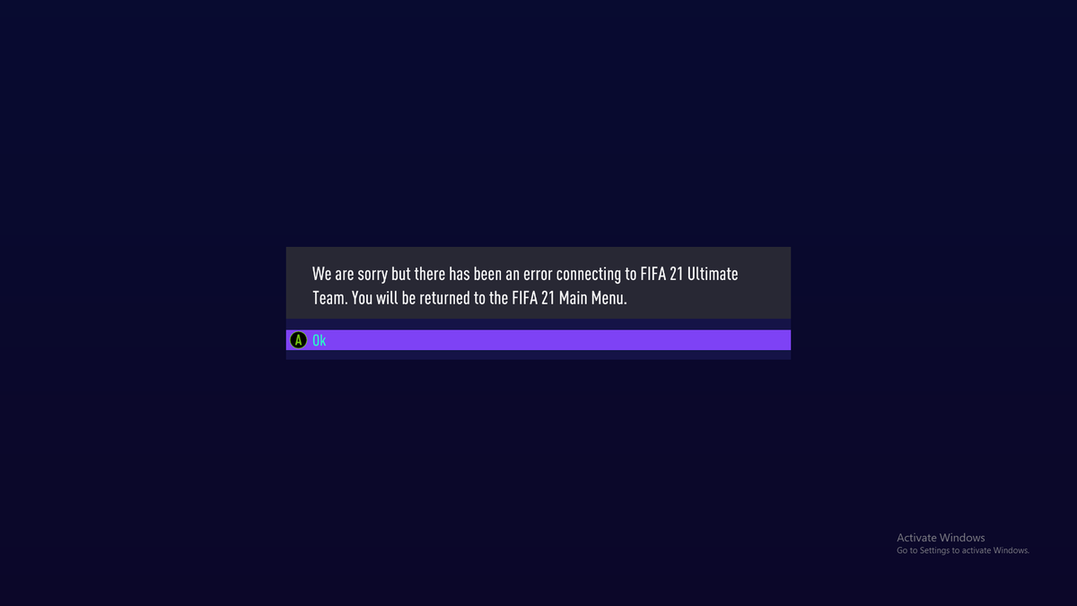 seeeeamen's tweet photo. @EAHelp Can i ask if you have in plan fix this issue in FIFA 21 soon? I cant join Ultimate team. When i press Ultimate Team button in menu it always shows me the first picture, download squad update and then second picture appear https://t.co/GzrIdZ0FPz