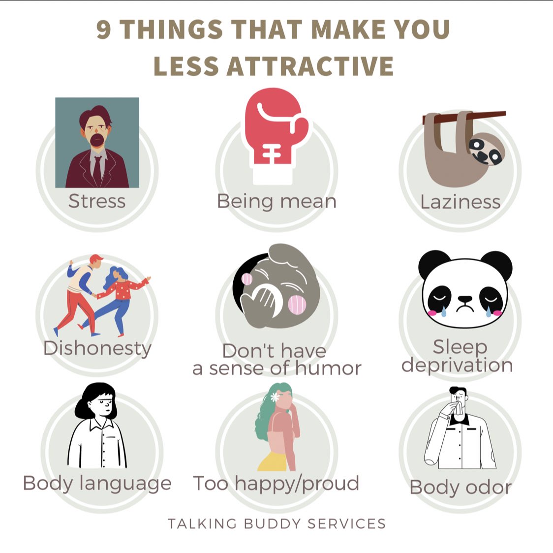 talkingbuddy_'s tweet photo. THINGS THAT MAKE YOU LESS ATTRACTIVE
#ItsOkayToNotBeOkay #TalkAboutEverything #Depression #UnhealthyThoughts #Lonely #Single #LoveQuotes #Quotes #Depression #Anxiety #PanicAttack #DepressionHelp #OnlineCounseling #MentalHealthAwareness #MentalHealthMatters #CMCO #COVID19 https://t.co/ZShL8qXJTM