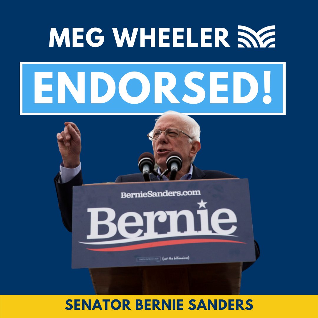 MegSenate's tweet photo. I'm so honored to have @BernieSanders' endorsement. When I'm in the #MASenate, I will fight for progressive causes like #universalchildcare, a livable minimum wage, high-quality single-payer healthcare, and more. #NotMeUs #MAPoli https://t.co/cspFlBwrV3