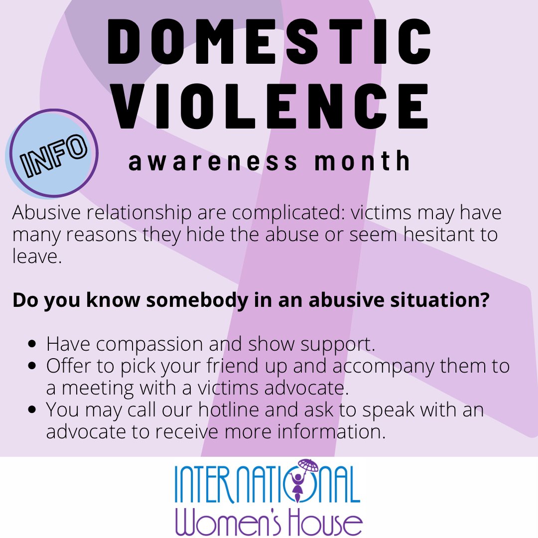 IWHatlanta's tweet photo. Today marks the end of October, which is Domestic Violence Awareness Month.  Here is a list of tips to help someone who is currently in an abusive relationship.

#DomesticViolence #domesticviolenceawarenessmonth https://t.co/fyntS4wPWk