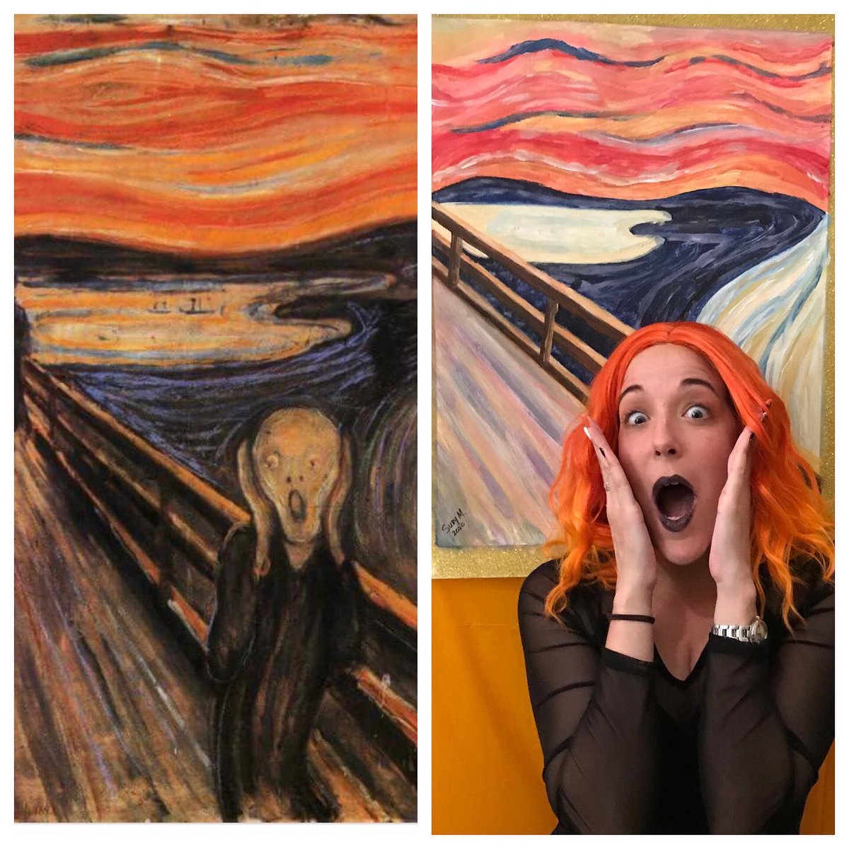 sumoQ4's tweet photo. Halloween 2020 is less of a costume and more of an ongoing state of mind 😲🤯

#ExistentialDread2020  #TheScream #EdwardMunch #artimitateslife #lifeimitatesart  #quarantineart https://t.co/2M9bXL8PWD