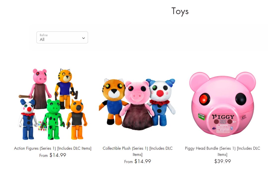 Minitoon On Twitter Ahoy Everyone The First Set Of Piggy Toys Have Been Launched On Our Site Https T Co Vr7gbmqizd The Dlc Code System Will Be Coming Sometime In The Future But We Wanted - new roblox piggy toys