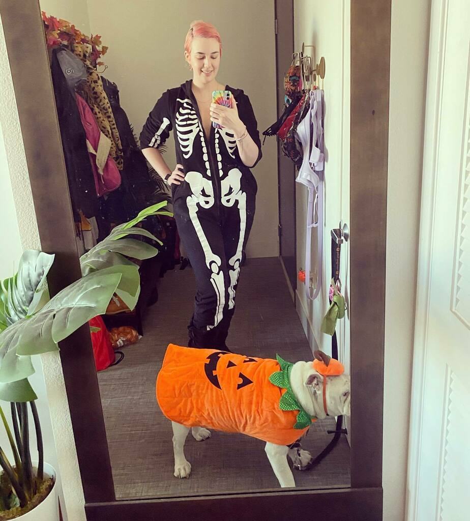 Halloween may look a little different this year but we are still dressed up, still drinking, still eating candy, still sacrificing virgins to light the black flame candle on the first Halloween full moon in 76 years. 🧙‍♀️🧟‍♀️🌕✨🎃 Happy Halloween! instagr.am/p/CHBbZweh8az/