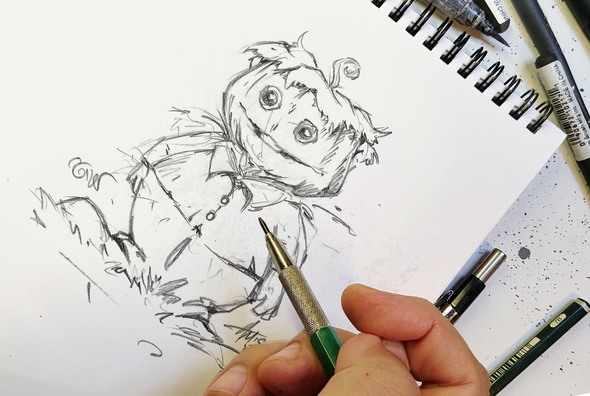 Tolee_Mi_GmDsgn's tweet photo. Have a nice Halloween everyone.
Find me https://t.co/tf4YbptZhO
#halloween #halloweekend #spooky #haunted #sketch #sketchbook #pencildrawing #fantasyart #comicart #originalart
#grumpyart #urbanartist #illustration
#halloweenart #childrensbooks
#picturebook #pumpkin #pumpkinking https://t.co/jUy5fbX5p3