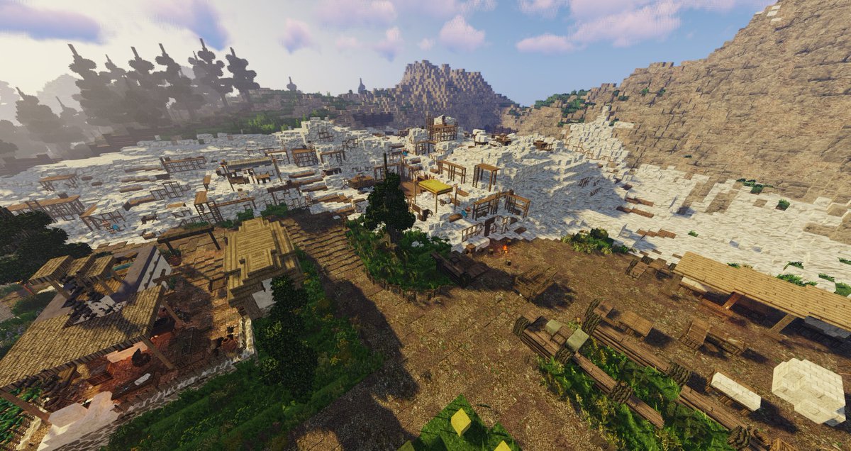 SirAxart's tweet image. The stone &amp;amp; marble quarry of an ancient Greek citystate I'm working on. More pictures coming soon! 👀