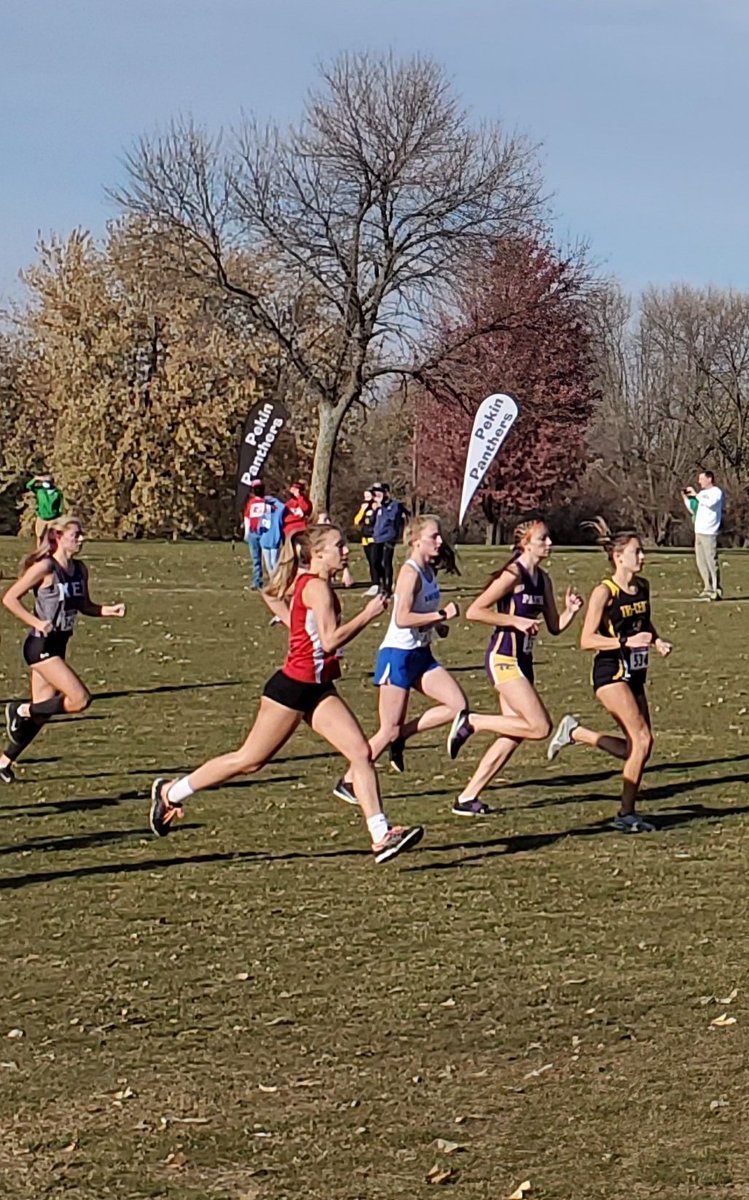 WHEaglesSports's tweet photo. West Hancock's Rachel Leerar in action at the State Cross Country meet.   Congratulations Rach. https://t.co/HIwCevmxWW