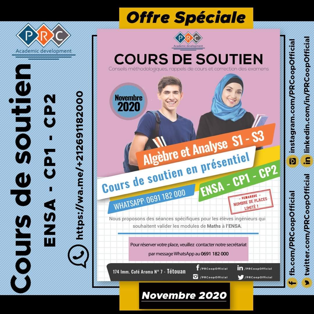 PRCoopOfficial's tweet photo. #PRCoop - #TÉTOUAN
ProofReading Coop
➖➖➖
Ensemble Vers La Réussite.
Inscrivez-vous, dès maintenant.
➖➖➖
✅ #Maths 
✅ #ENSA #CP1 #CP2
➖➖➖
Inscrivez-vous, dès maintenant.
➖➖➖
#Groupe #WhatsApp: https://t.co/GSoFB2rUo5
➖
#Groupe #FB : https://t.co/AfswIPZ9fL
➖➖➖ https://t.co/feUMcArte2