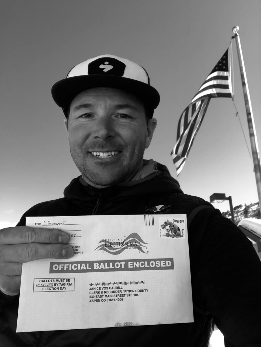 SteepSkiing's tweet image. Feels so, so good to vote, doesn’t it. Wave that flag, wave it wide and high. #America #democracy