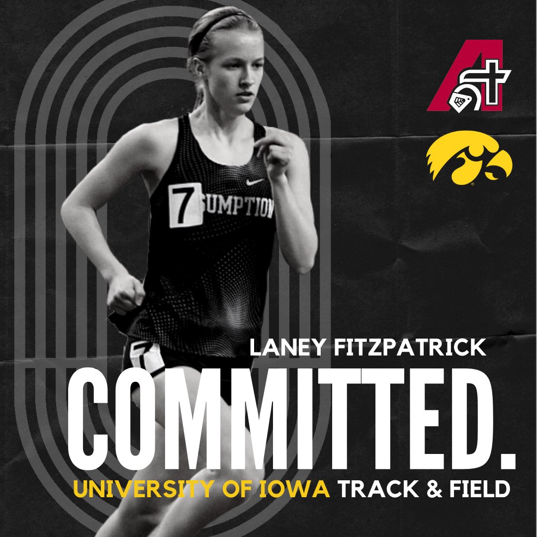 laney_fitz22's tweet photo. I am excited to announce my commitment to the University of Iowa to continue my track and field &amp; academic career! Thank you to everyone who has helped me along the way, go hawks! @IowaXC_TF @AssumptionTrack https://t.co/efnLQrtNUT