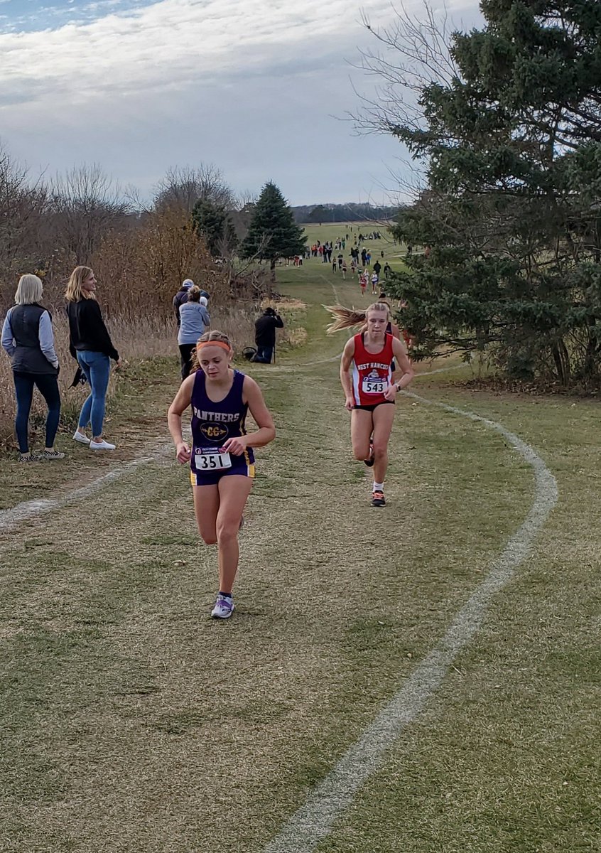 WHEaglesSports's tweet photo. West Hancock's Rachel Leerar in action at the State Cross Country meet.   Congratulations Rach. https://t.co/HIwCevmxWW