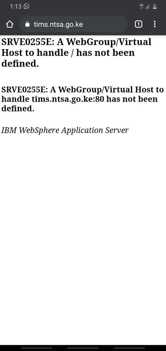 kiblo007's tweet photo. @ntsa_kenya ,,,i cannot open the TIMS page i dont know why.its bringing some error like the one on the picture.kindly assist https://t.co/0NToGc2pvH