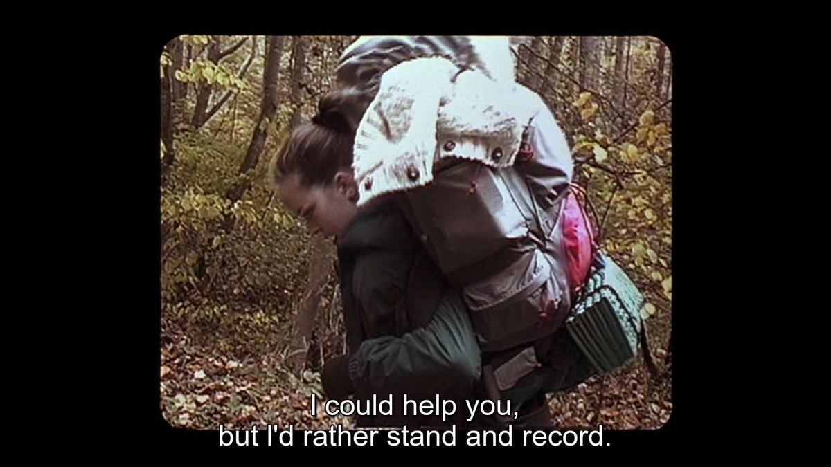 funnily enough the person who first keeps the camera rolling is mike, long before josh goes to town on heather for continued filming.