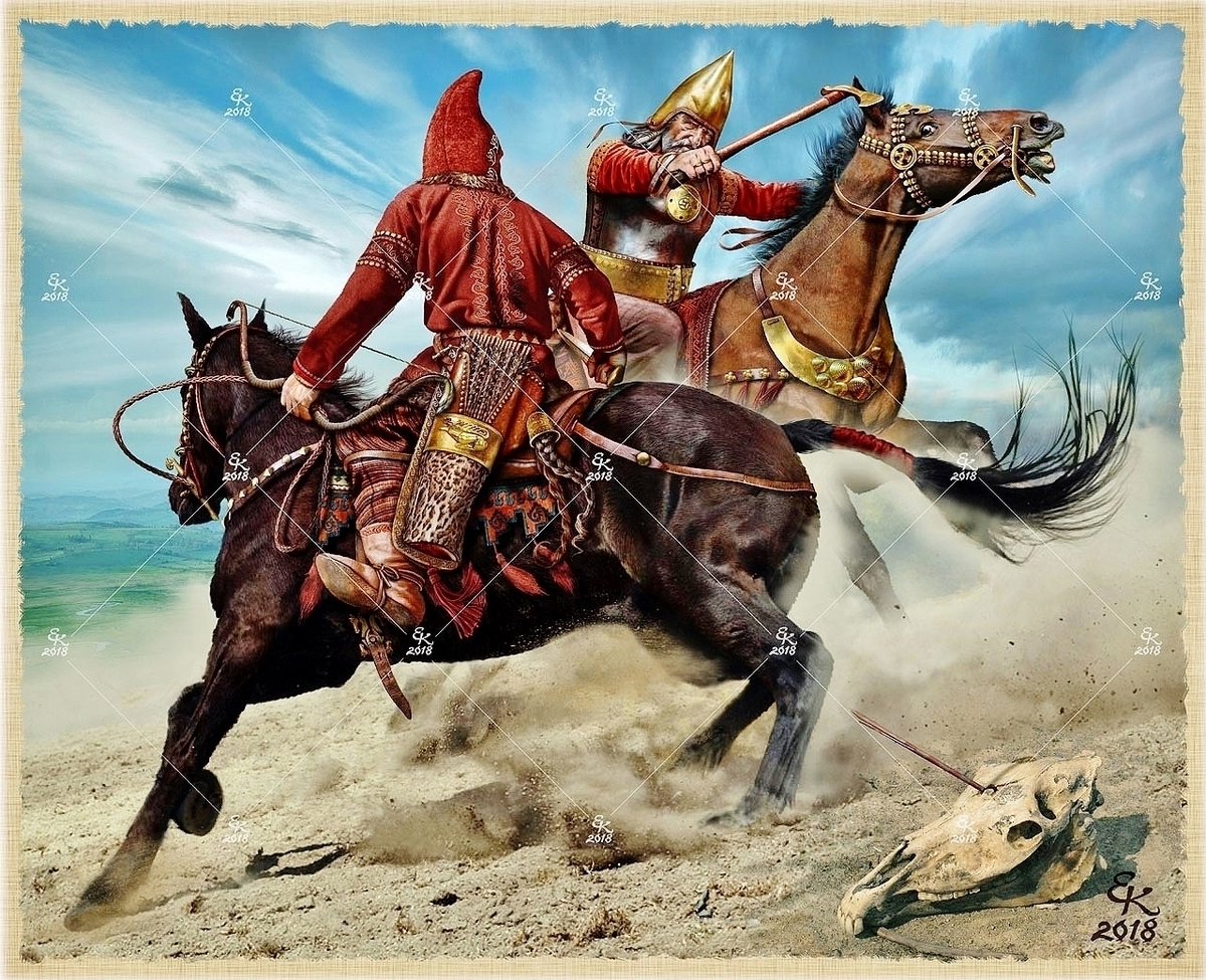 A skirmish between a Cimmerian (up) and a Scythian (below), in the Northern Caucasus, VIIth C. BCA skirmish between a Maeotian (left) and a Scythian (right), in the Northern Pontic littoral, IVth C. BC