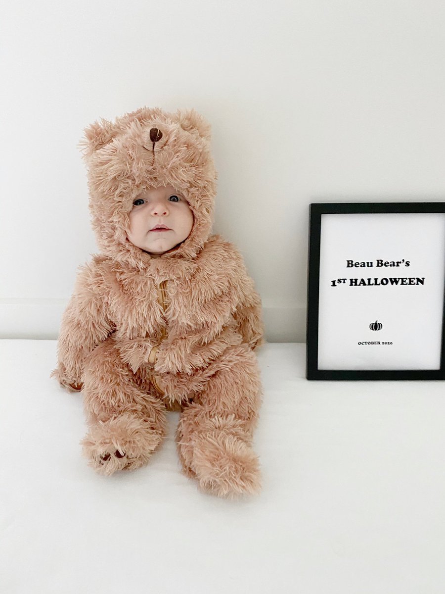 T_Hill4's tweet photo. Beau 🐻’s first Halloween! 

What Mom and Beau do while Dad is traveling for work... sorry buddy. https://t.co/RJWQzIHFEm