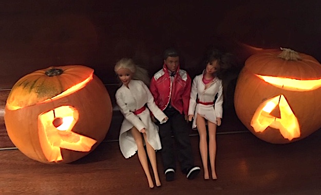 our assistants relaxing with the Ocado delivery man