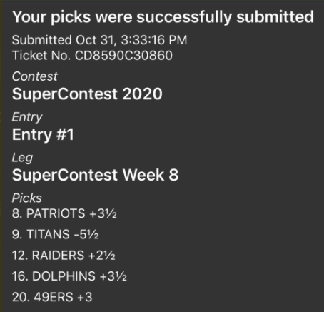 GrindingEddie's tweet image. #WestgateSuperContest 

FC Schmos

Week 8

(Week 7: 4-1)
(Season: 20-15)

@Dooling_ 
@RealGoodPlayer 
@MoneyGrippin 
@Infoovertrends
@johnnydee41 
@GrindingEddie