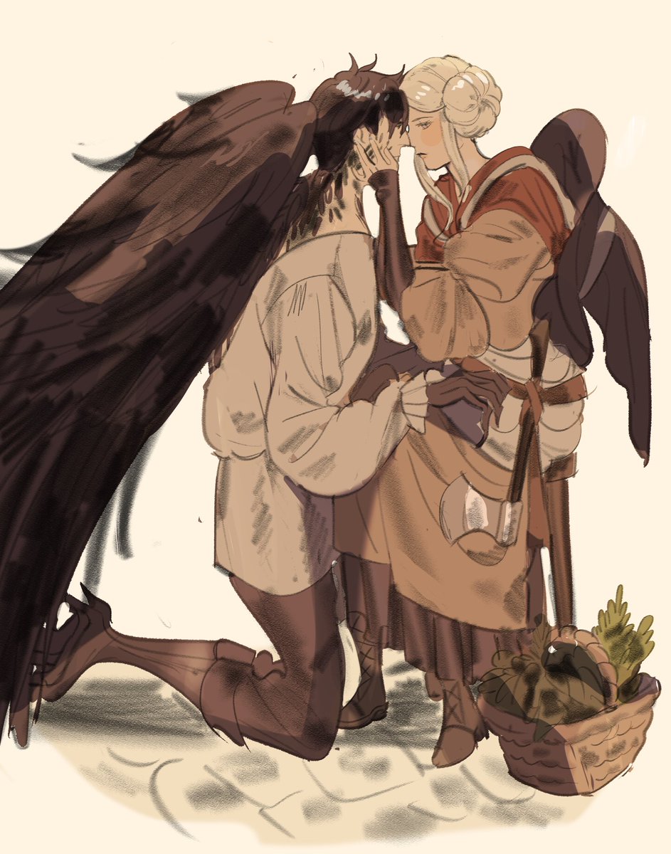 witch edel and loyal birdy familar hubert...happy halloween!!!! 