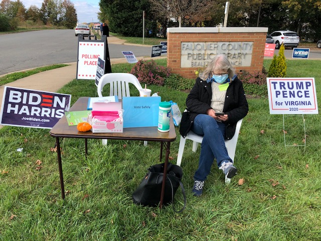 Jerry Lawson (@netlawtools) on Twitter photo My wife, serving as poll observer during last day of early voting in Virginia. The best news: We saw zero evidence of voter intimidation at the voting site we were assigned to observe. More on our experience later. My wife, serving as poll observer during last day of early voting in Virginia. The best news: We saw zero evidence of voter intimidation at the voting site we were assigned to observe. More on our experience later.