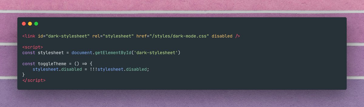 🔥 You can mark CSS files as disable to stop them from getting applied, then toggle it easily with JS!