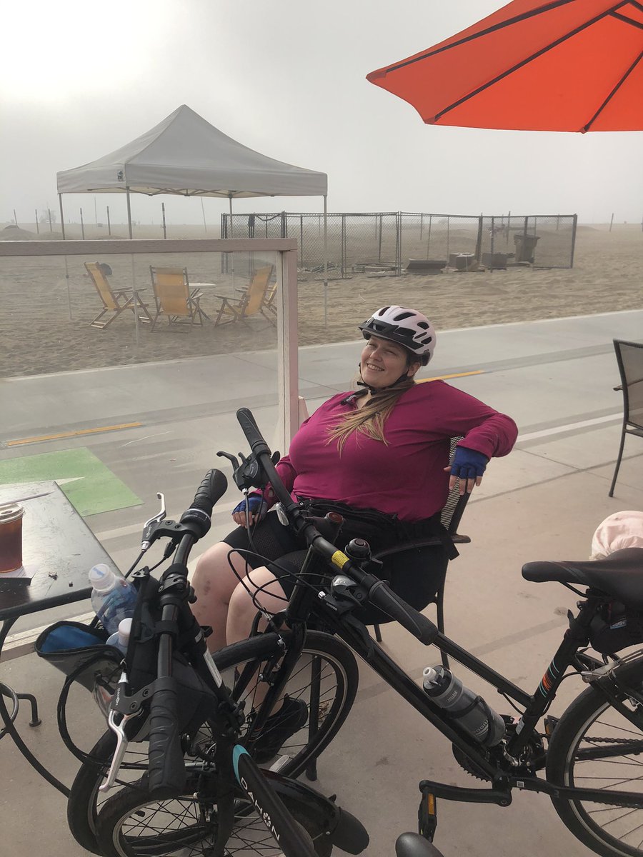 Halloween biking the Strand: Started this ride with beautiful skies; now it’s foggy. Great weather! Fun to see ppl biking in costumes. My costume is a biker? okay not really just enjoying the beach on my bike. Happy Halloween!