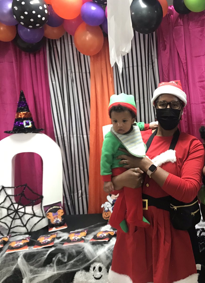 mamaj66's tweet photo. Happy Halloween from Santa’s helper and his Lil Elf!  My first party 🎉 with my grandson! #makingmemories2020 https://t.co/HGgpVysjSX