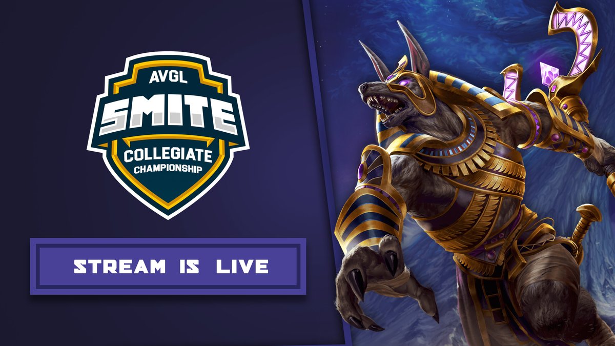 AVGLofficial's tweet photo. The Smite Collegiate Championship is LIVE. You do not want to miss out on some amazing plays!

🔴 https://t.co/3r2eXCA6Oj

(AVGL / @SmitePro) https://t.co/rzgAvXclYn