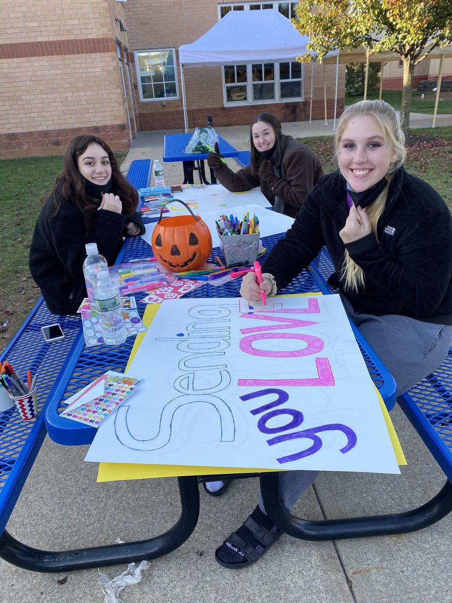 Three of our wonderful GlamourGals gathered at Warren Hills today to write and decorate card and posters for our lovely friends at the nursing home. We hope to see those we miss very soon! 💗🎃🍂 <a href="/GlamourGals/">GlamourGals</a> <a href="/WHRHighSchool/">Warren Hills HS</a> #WHRHSPride