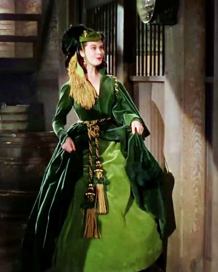 Ah, now Mina has changed into her delicious green velvet dress. Shade of medieval, shades of Scarlett O'Hara, shade of an actual 1890s frock with those sleeves I know I saw once but can't find.
