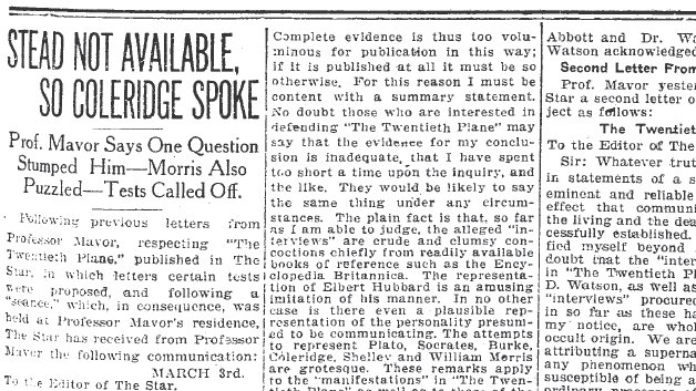 20. On a winter’s day in 1919, they headed to Mavor’s house near Convocation Hall. Benjamin fell into his usual trance, relaying messages from famous spirits: Plato, Socrates, Coleridge, Shelley… But the friend never made an appearance.