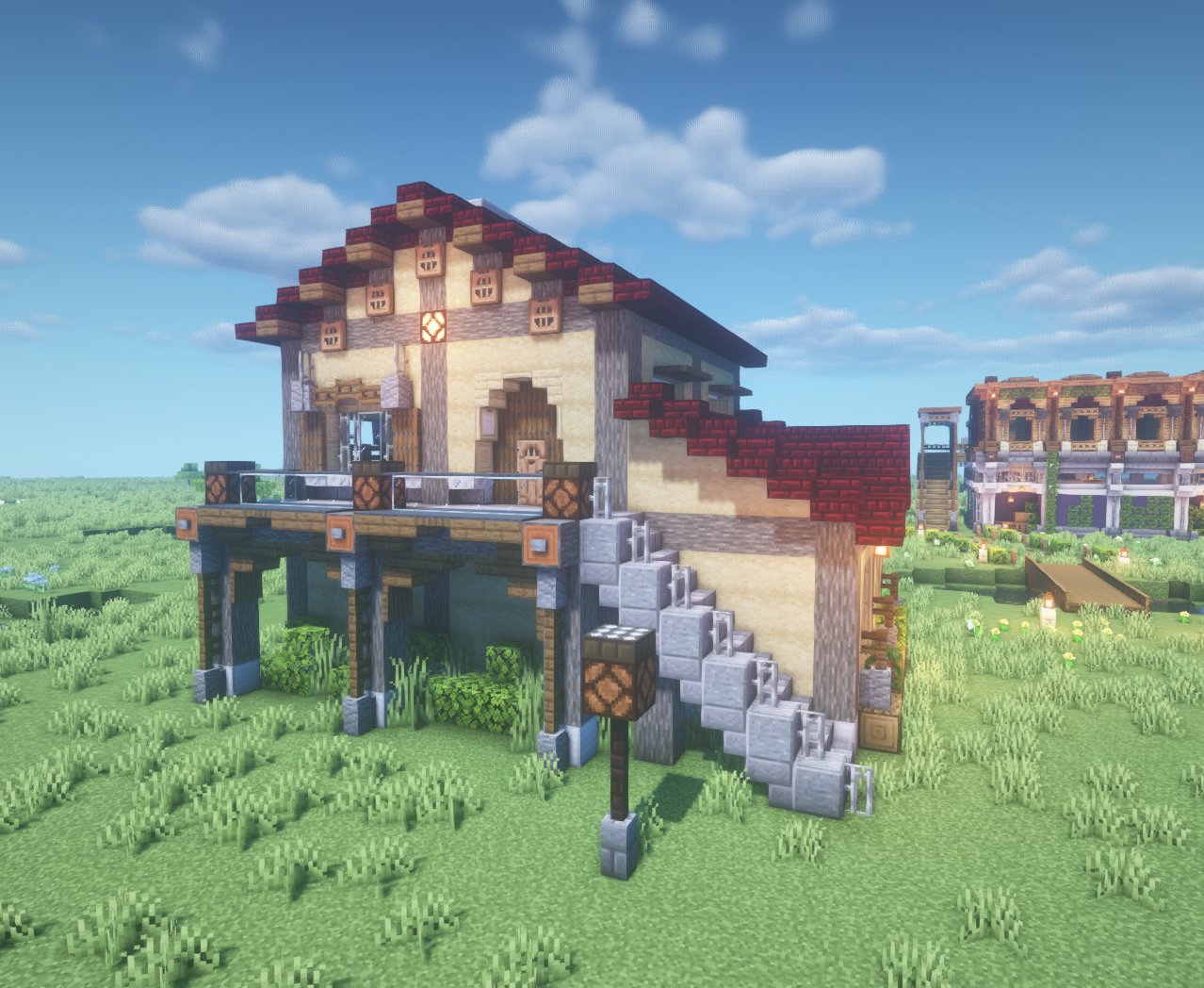 L O P W ろっぷ Minecraft 息抜きに小さめな家を建築 薄い色の壁に濃い色の屋根を合わせると まとまりやすい気がします Minecraft建築コミュ マイクラ T Co B61jvzny4i Twitter