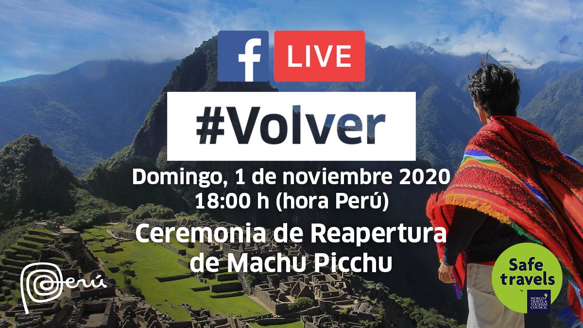 marcaPERU's tweet photo. ¡Vive la magia EN VIVO 💯🇵🇪! 
Desde Machu Picchu, sigue la ceremonia de reapertura de esta Maravilla del Mundo Moderno y descubre por qué estás cada vez más cerca de cumplir tus sueños. #Volver #MachuPicchu https://t.co/yOmYyhvncW