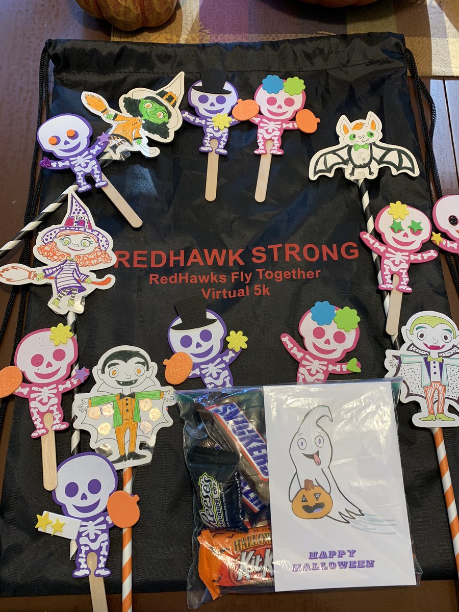 sloyfamily's tweet photo. Beautiful day for the Red Hawk Virtual 5K and spreading some Halloween Spirit along the way!  #redhawkvirtual5k https://t.co/m4VsrHCqc7