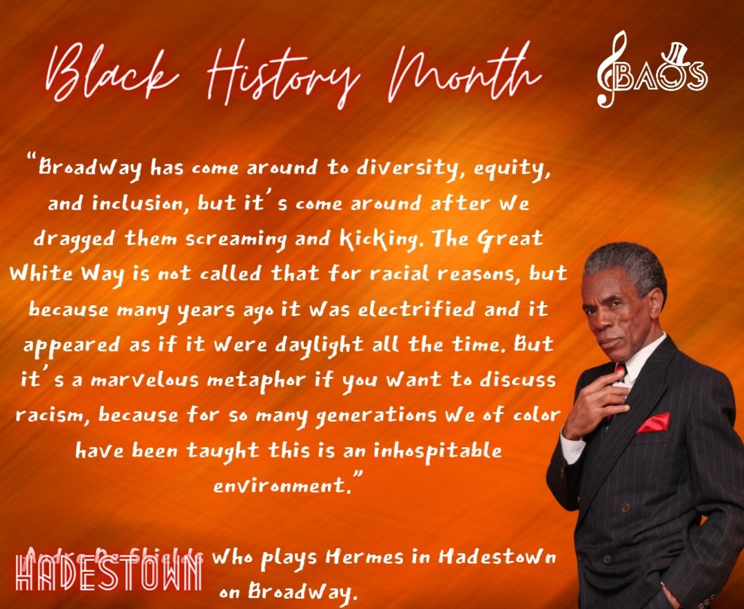 BAOSmusicals's tweet photo. Celebrating Andre De Shields #BlackHistoryMonth https://t.co/9RwzduNGv3