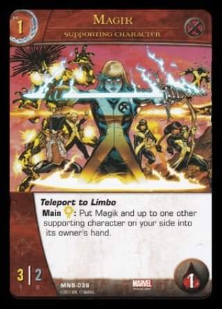 DeconstructVS's tweet photo. Magik
Card Number: MNB-036

Comic: New Mutants (2009). Issue 1, Full Cover Variant.
Artist: Adam Kubert
Writer: Zeb Wells

#Marvel #VSSystem2PCG #XMen #NewMutants #AdamKubert #ZebWells https://t.co/cI1vSBB4wa