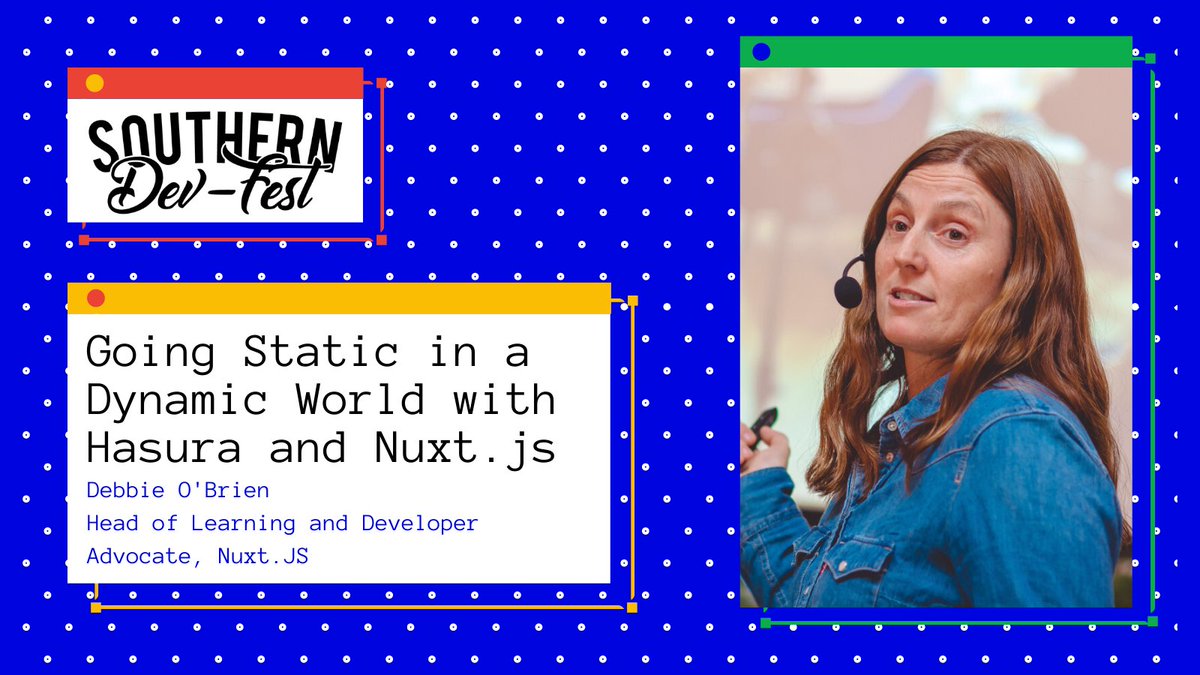 SouthernDevFest.com is proud to announce Debbie O'Brien 
as a speaker at this year's virtual event!

Reserve your spot now at SouthernDevFest.com for the Nov. 7 event.

#DevFest #GDG #SouthernDevFest