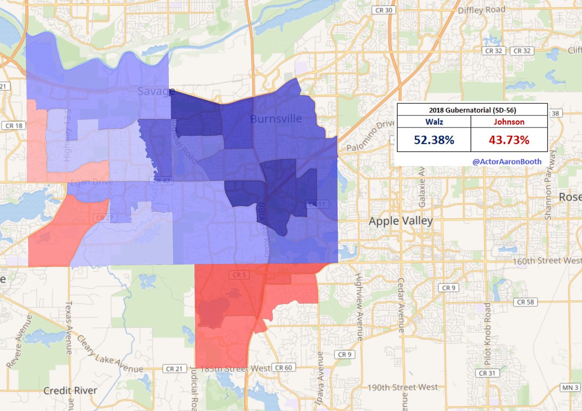 2.  #SD56Incumbent Dan Hall is a pretty conservative member in a 2016 Clinton district who's district has shifted pretty quickly underneath him. If the DFL is going to flip the chamber, this is probably going to be their 2nd seat netted to do so.