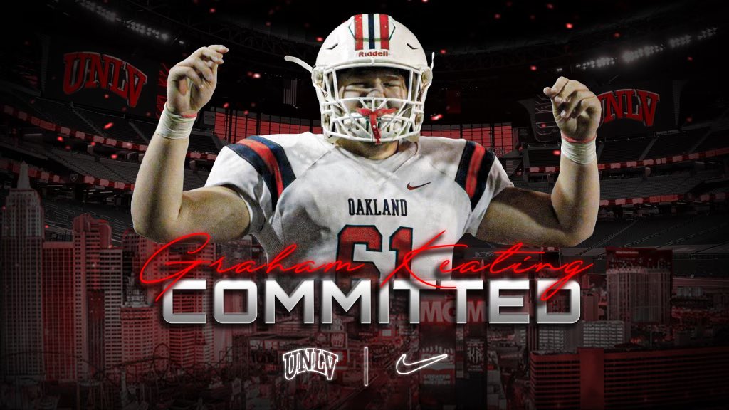 Committed 615->702 #RebeLVision21 <a href="/CoachCreasy_OHS/">Kevin Creasy</a> <a href="/OaklandRecruits/">Oakland Recruiting</a> <a href="/OHSPatsFootball/">OHSPatsFootball</a> <a href="/coacharroyo/">Coach Arroyo</a> <a href="/unlvfootball/">UNLV Football</a> <a href="/CoachCNorcross/">Cameron Norcross</a> <a href="/petergkeating/">Peter Keating</a> <a href="/afk426/">Angie F Keating</a>