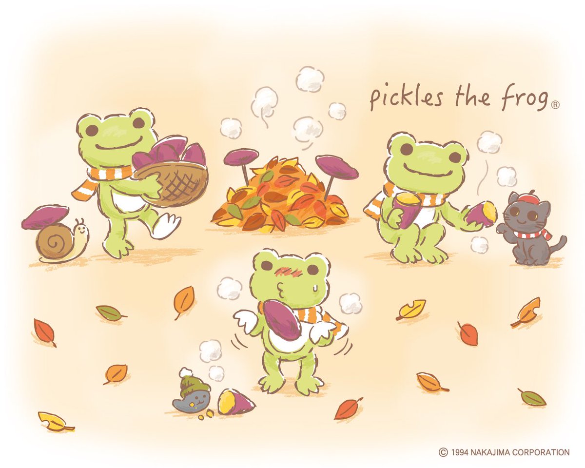 Pickles The Frog かえるのピクルス 在 Twitter 上 Hpダウンロード更新しました かえるのピクルス Picklesthefrog 萌蛙匹克 焼き芋 ピクルス壁紙 11月の壁紙は焼き芋を楽しむピクルスたちです あつあつ フーフー みんなで食べるとより一層おいしいです