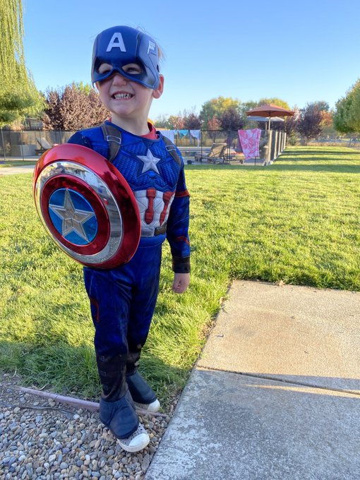 Me, enthusiastically to 3.5 year old in captain America costume: is that shield made of vibranium?!?