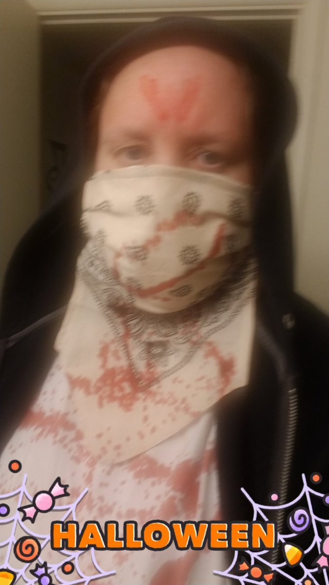 Jennster83's tweet photo. No better way to celebrate #TWD 10 yr anniversary on Halloween than by dressing up as Carol! Thank you so much @CreateLikeAGirl for the mask bandana! Hope I did @mcbridemelissa proud lol https://t.co/quQmfqnWVH