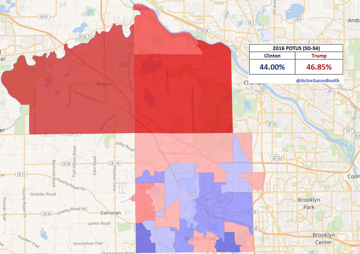 6.  #SD34Warren Limmer has been in the state legislature since the late 80's. In that time, the Maple Grove area has gone from a solid GOP base of support to a purple area that is on the verge of tipping into reliably DFL territory.