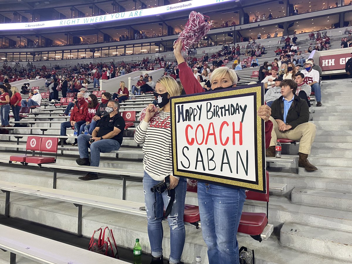UA_Athletics's tweet photo. Happy Birthday Saban! We are all cheering you on. 🎉🎂 https://t.co/OCvvmwAzJs